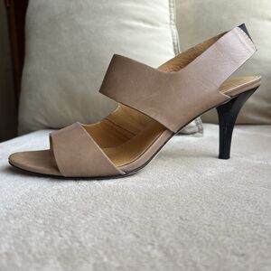 Michael Kors‎ Tan Leather Slingback Heeled Sandal Heels Women 8.5 M Designer